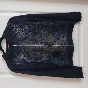 DKNY embellished zip-upp Hoodie size medium